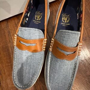 Cole Haan sz 11 Men's Chambray Blue and Brown Loafers